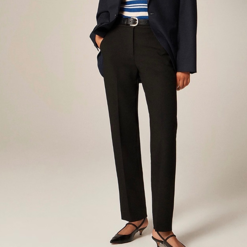 J. Crew Black Kate Straight Leg Pant Four-Season Stretch Size 00